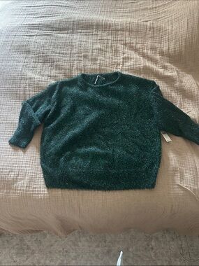 Cozy Dark Green Sparkle Women's Sweater